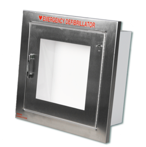 Stainless Steel Semi-Recessed AED Cabinet, Compact - Best Automated External Defibrillators from Modern Metal Products - Shop now at AED Professionals