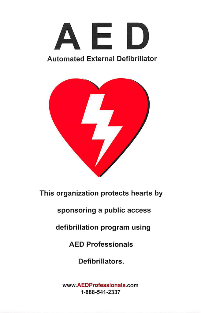 AED equipped window sticker