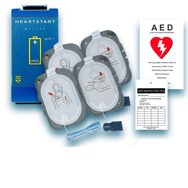 Philips HeartStart FRx AED Electrode Pad & Battery Maintenance Package