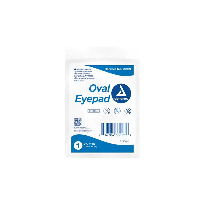 Dynarex Eye Pads: Soft and sterile medical eye pads for wound protection and patient comfort