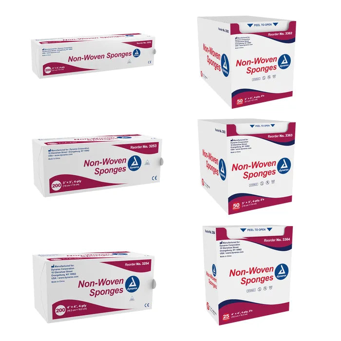 Dynarex Non-Woven Sponges - Sterile & Non-Sterile - Best First Aid from Dynarex - Shop now at AED Professionals