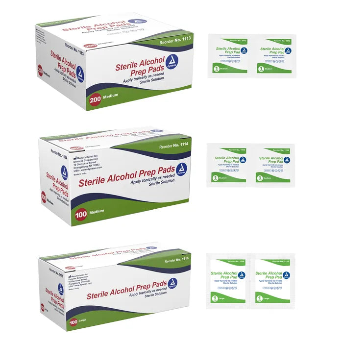 Dynarex Sterile Alcohol Prep Pads - Best First Aid from Dynarex - Shop now at AED Professionals