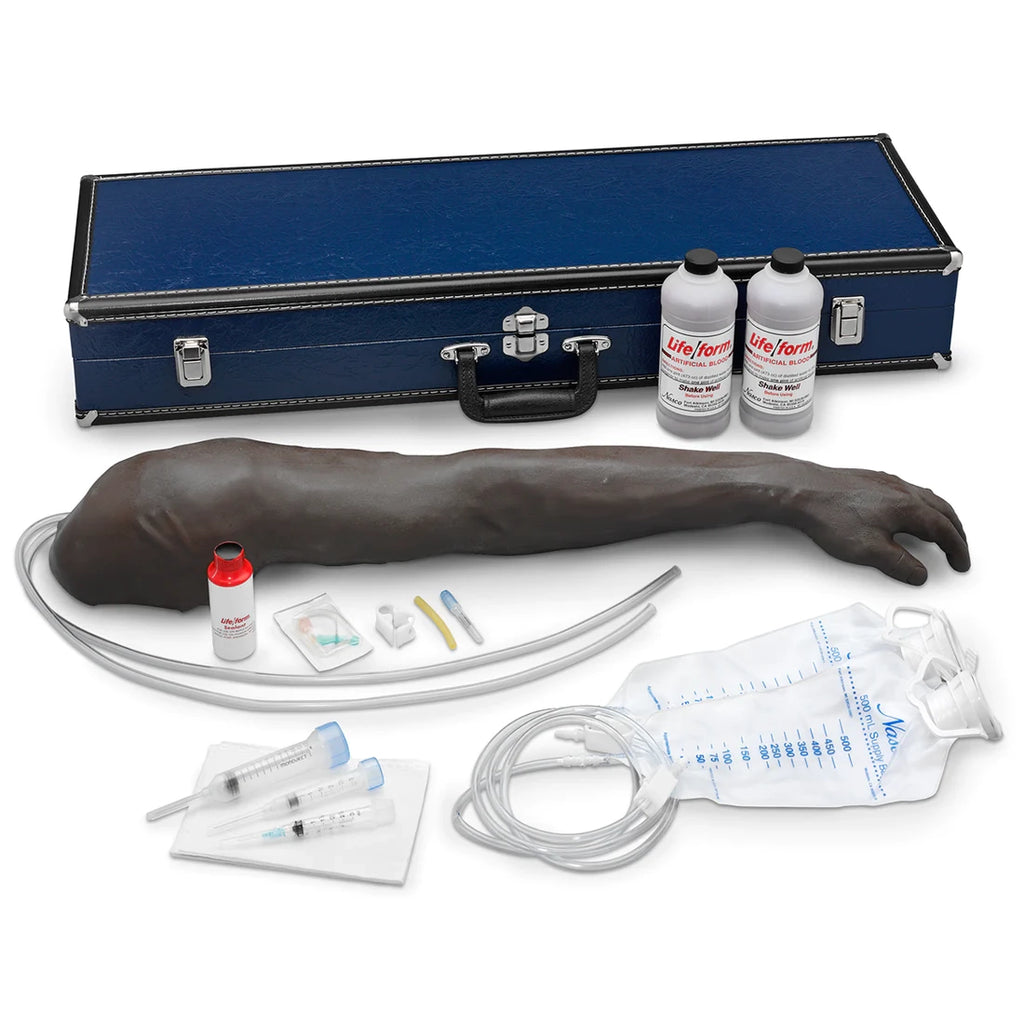 Injection training arm kit with dark skin arm