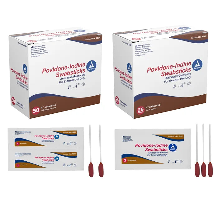 Dynarex Povidone Iodine Swabsticks - Best First Aid from Dynarex - Shop now at AED Professionals