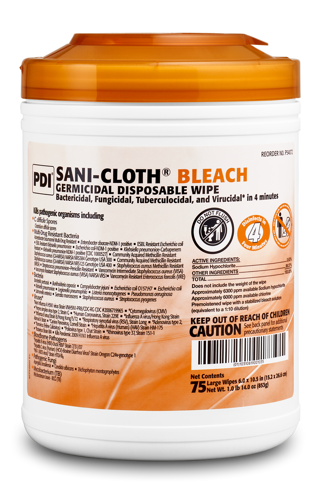 Sani-Cloth Bleach Germicidal Disposable Wipe - Best  from PDI - Shop now at AED Professionals