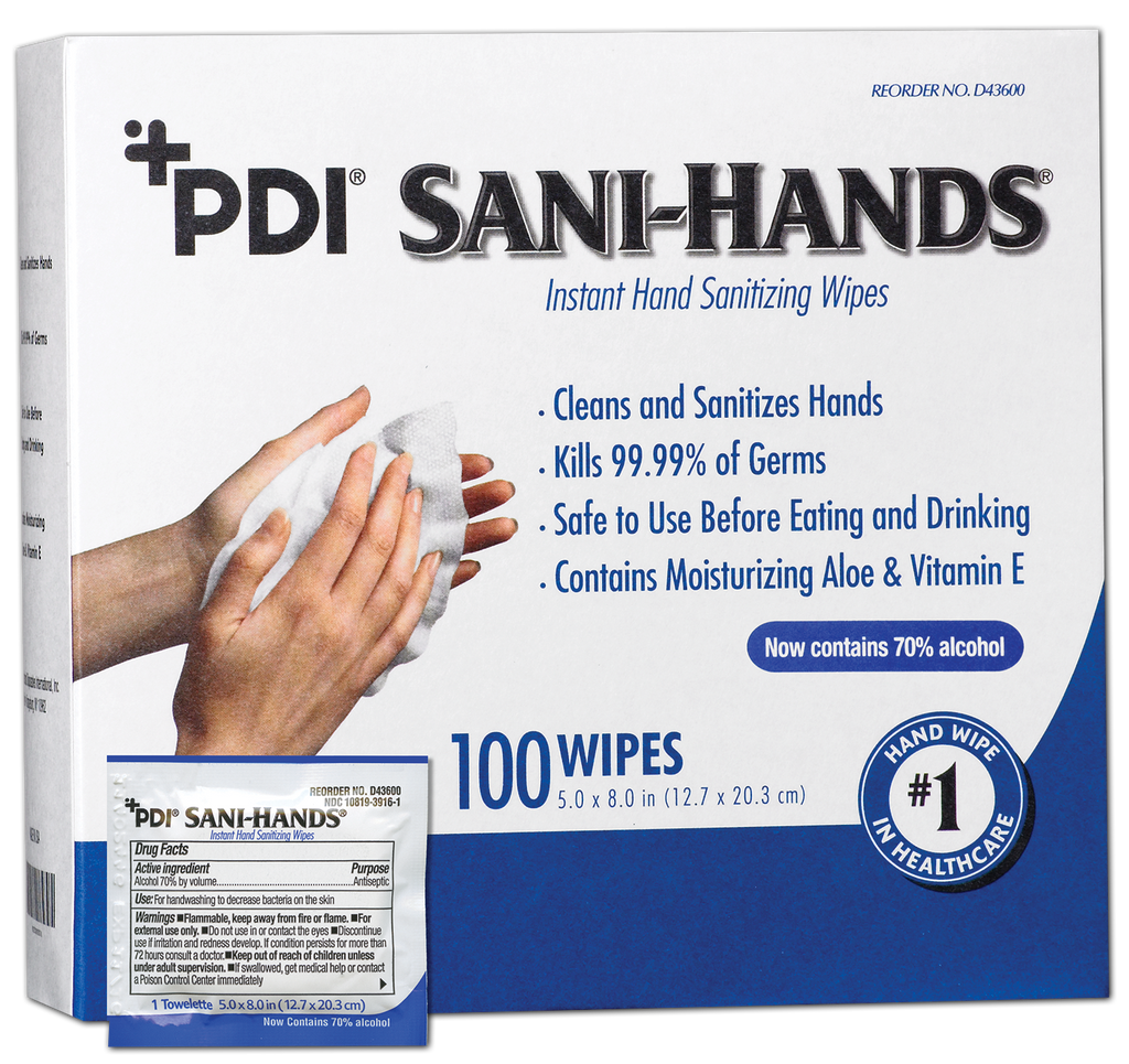 Sani-Hands Instant Hand Sanitizing Wipes - Best  from PDI - Shop now at AED Professionals