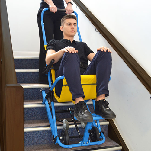 evac chair 300 model chair going down staircase