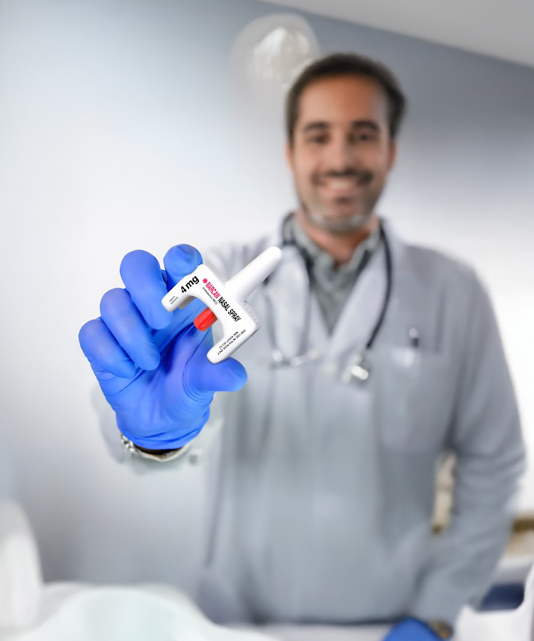 Narcan nasal spray used to reverse opioid overdoses quickly and effectively.