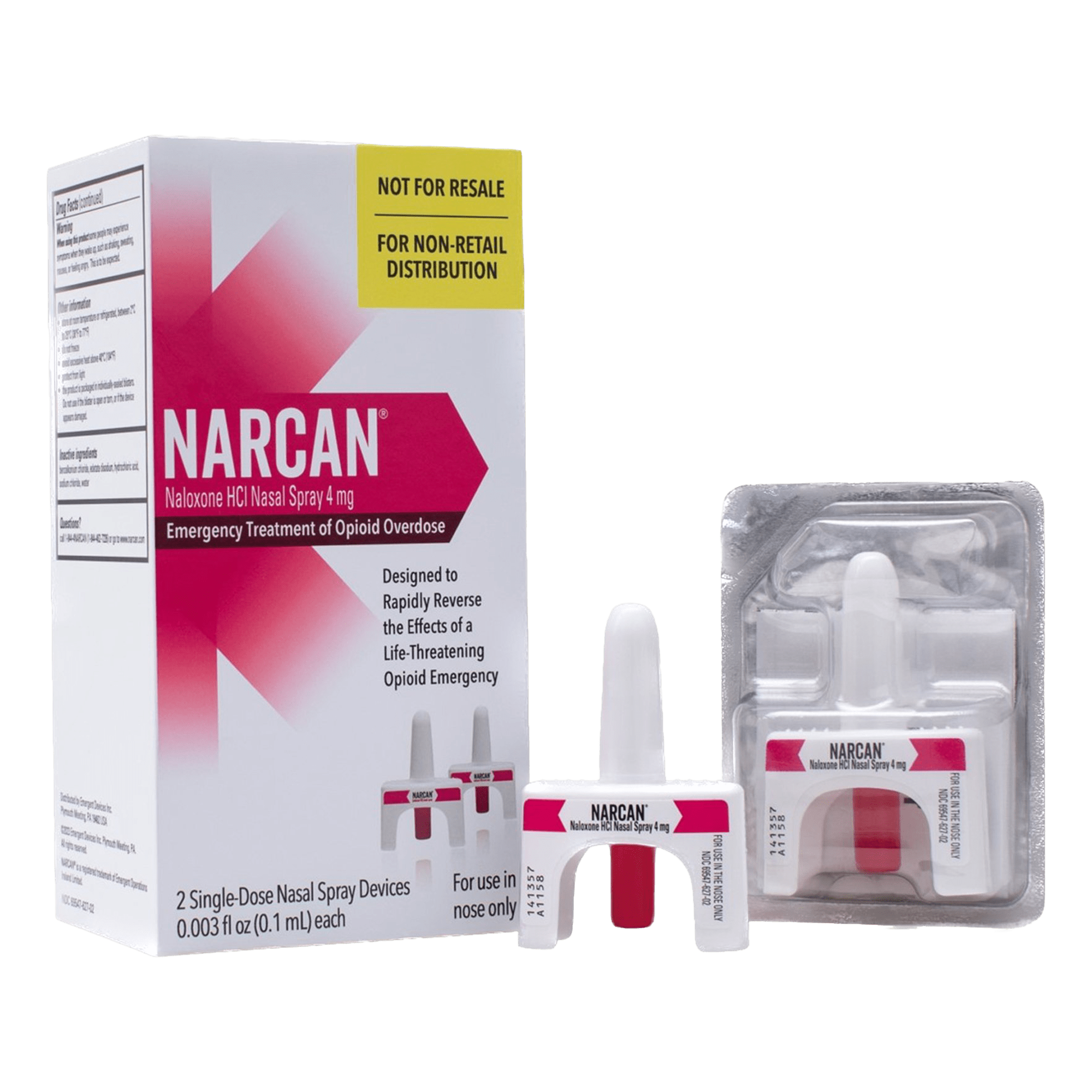 Narcan (Naloxone HCI) 4 mg Nasal Spray, 2/pack - AED Professionals