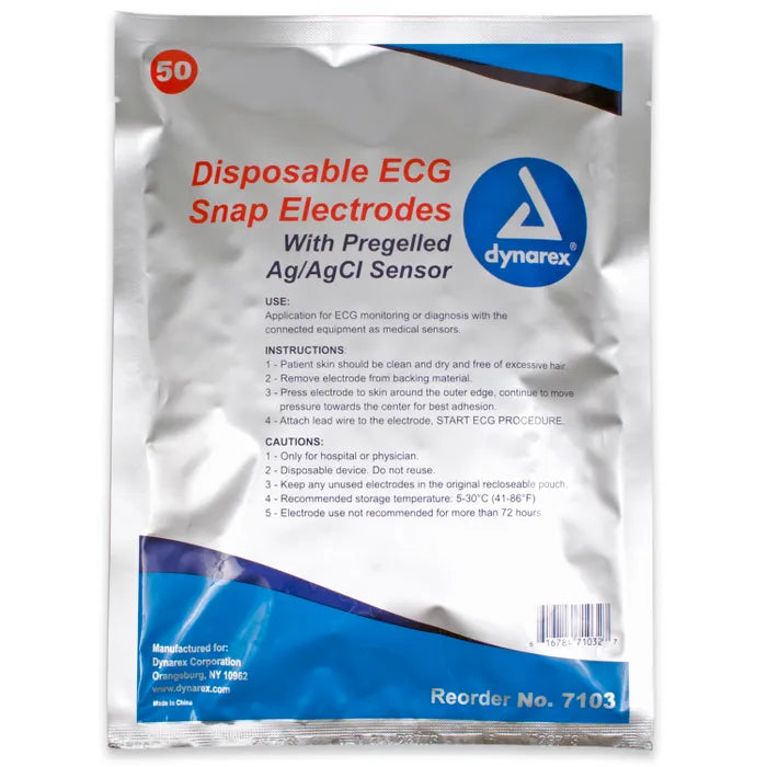 Dynarex ECG Snap Electrodes - Disposable - Best Rescue Products from Dynarex - Shop now at AED Professionals