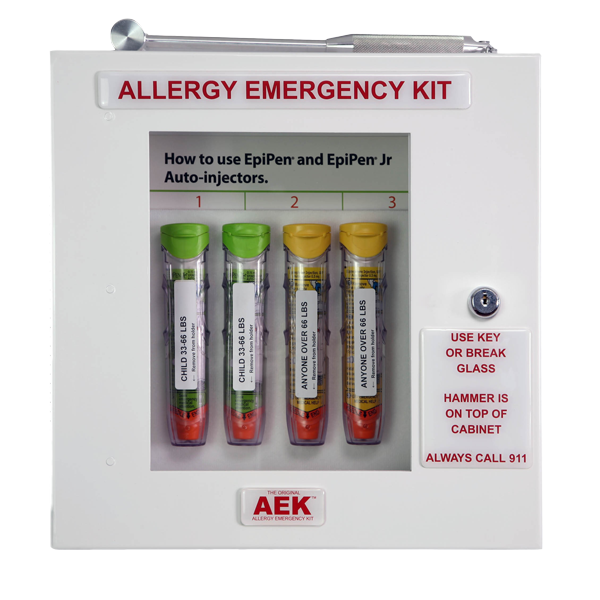 The Original Allergy Emergency Kit Cabinet with Lock & Emergency Access Hammer - Best Business & Industrial from AED Professionals - Shop now at AED Professionals