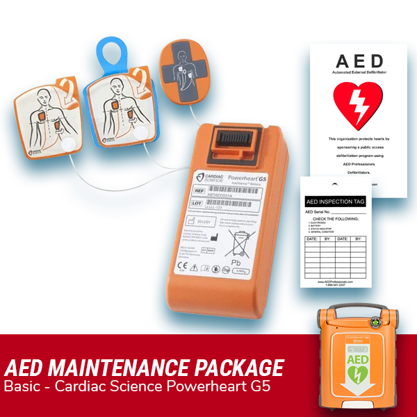 Cardiac Science Powerheart G5 AED Electrode Pad & Battery Maintenance Package - Best Automated External Defibrillators from Cardiac Science - Shop now at AED Professionals