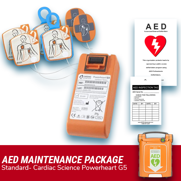 Cardiac Science Powerheart G5 AED Electrode Pad & Battery Maintenance Package - Best Automated External Defibrillators from Cardiac Science - Shop now at AED Professionals